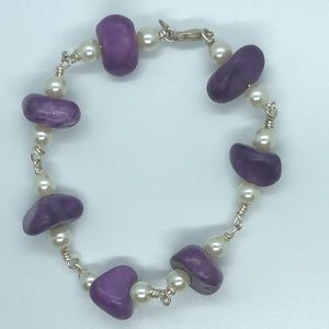 Purple rock bracelet